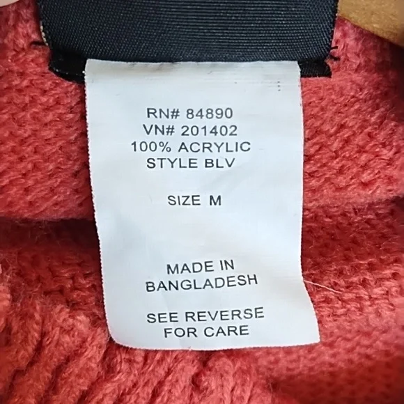 Vintage 90's Grandma Embroidered Cottagecore Turtle Neck Sweater Size M - Picture 9 of 10